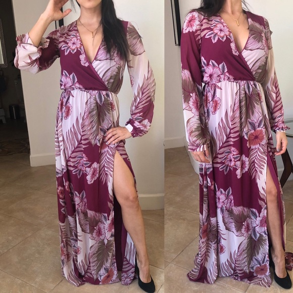 WONDROUS WATER LILIES MAGENTA FLORAL PRINT MAXI - Picture 5 of 7